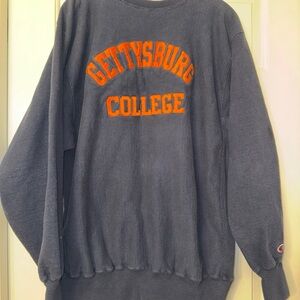 Champion Reverse Weave Sweatshirt Gettysburg College Navy XXL Vintage Made In US